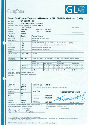 Chứng chỉ thợ hàn (đăng kiểm - GL) 4